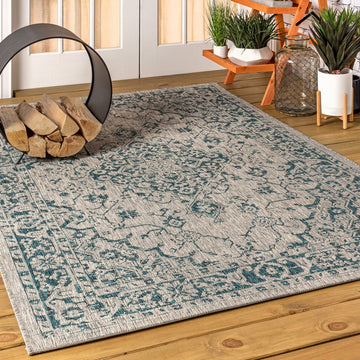 Rozetta Boho Medallion Textured Weave Indoor/outdoor Area Rug